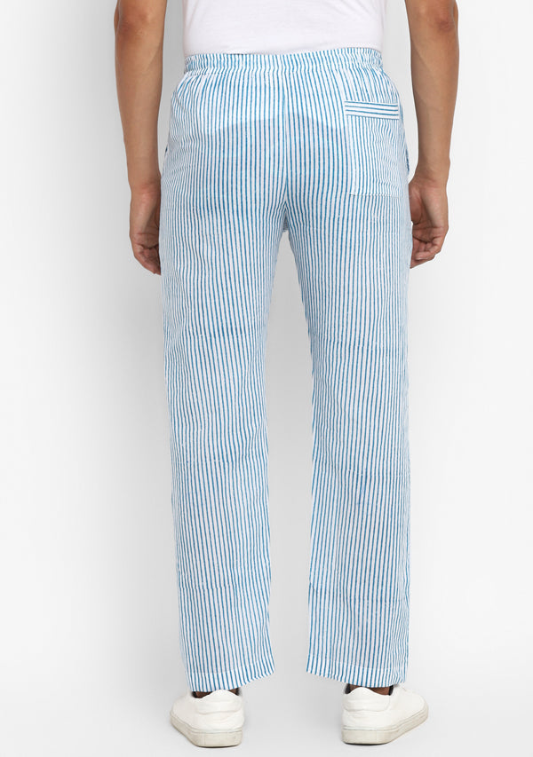 Buy Women Blue Pinstriped Formal Pants  Formal Trousers Online India   FabAlley