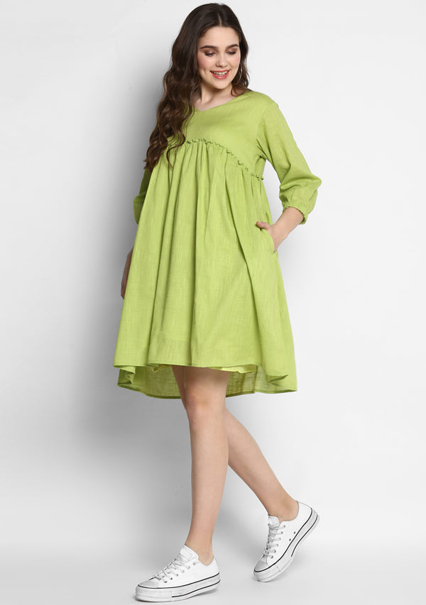 Buy NAYA BY TANYA Women Train Dress in Green Color (3XS) at Amazon.in