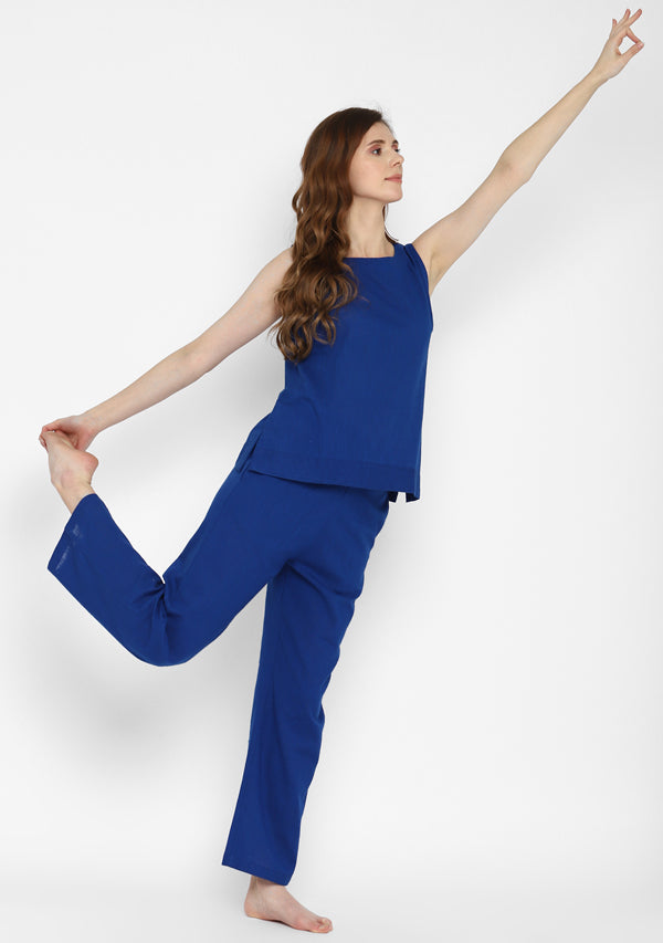 Buy Aqua Blue Solid Cotton Tights Online  W for Woman