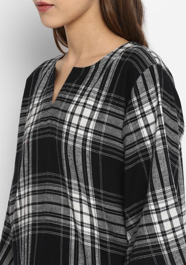 Flannel Black White Check Night Suit - unidra.myshopify.com