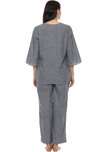 Grey Cotton Yoga Wear With Sleeves – uNidraa
